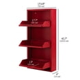 thumbnail image 6 of Flip Drawer Shoe Cabinet, Storage Organizer, Freestanding Shoe Rack, Wall Mounted No-Assembly (Red, 3 Drawer), 6 of 8