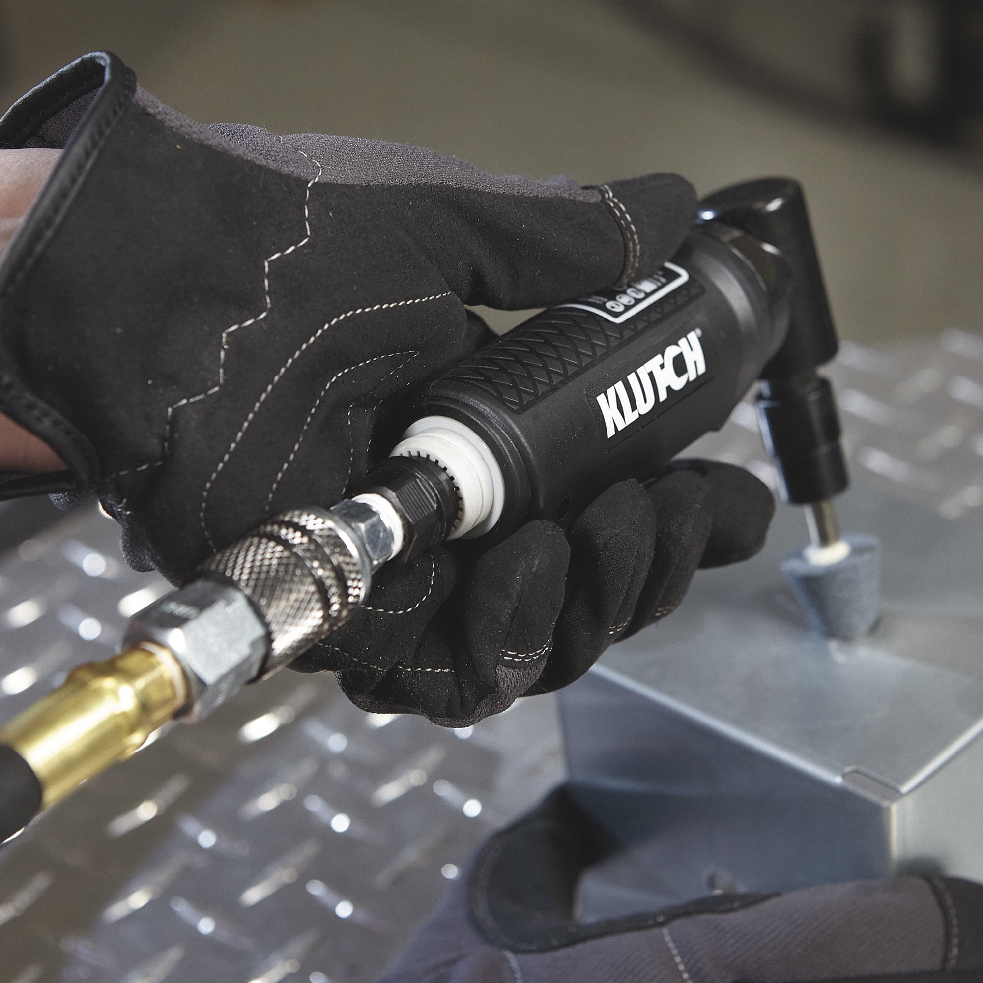 Klutch 1/4in. 90° Air Mini Die Grinder, 20,000 RPM, Angle Head, 4 CFM