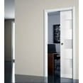 thumbnail image 3 of Sliding Pocket Door 24 x 96 inches with Opaque Glass / Sete 6933 White Silk / Kit Rail Hardware / MDF Interior Bedroom Modern Doors, 3 of 6