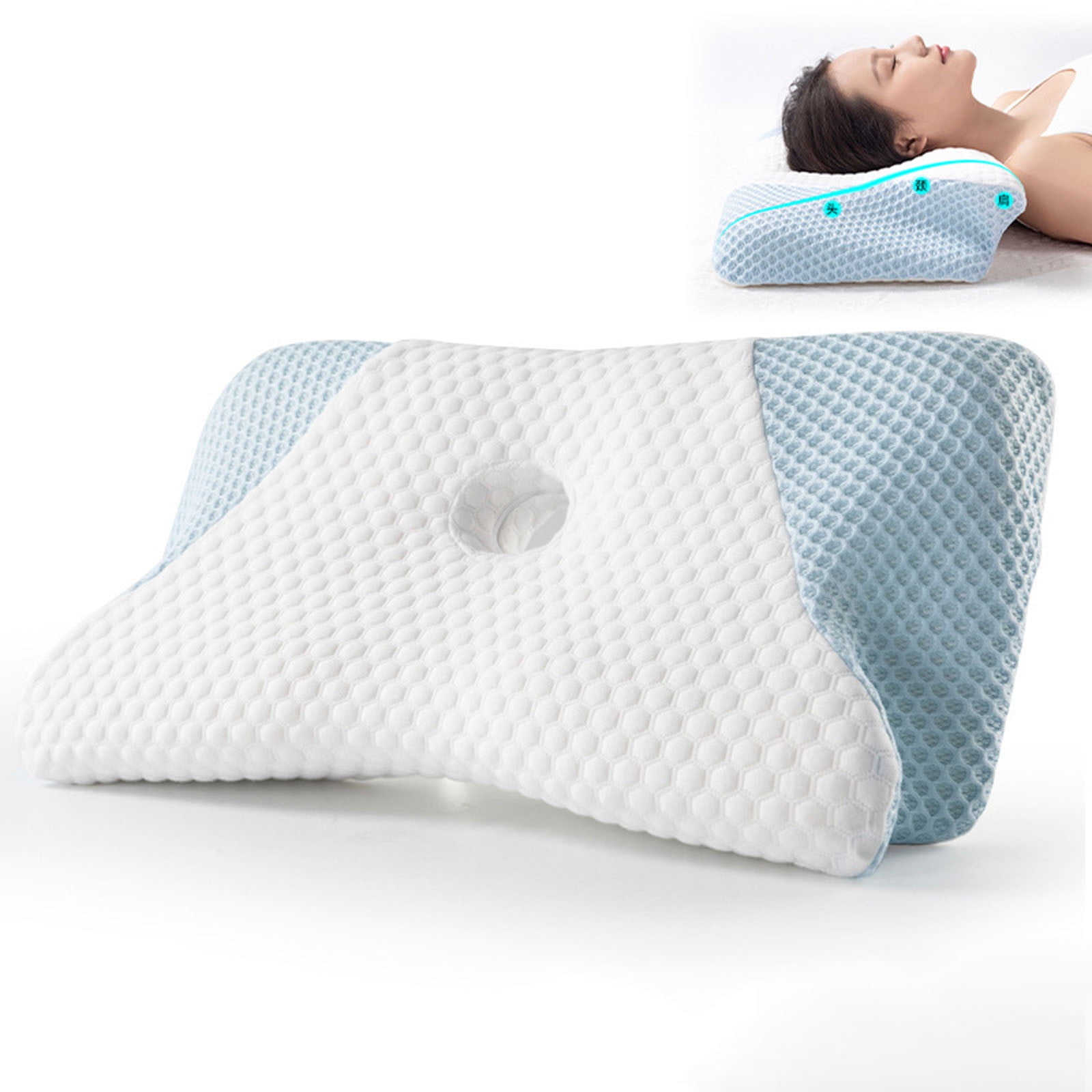 Feledorashia Neck Pillows for Sleeping - Memory Foam Cervical Pillow for Neck Pain Relief - Ergonomic Pillow for Front, Back, Stomach, Side Sleeper and Shoulder Sleeping