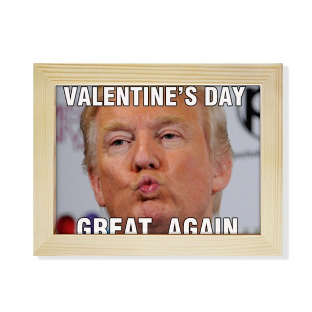 American ridículo Presidente Trump imagen Escritorio de madera Arte Pintura 6x8 pulgadas marco de foto foto