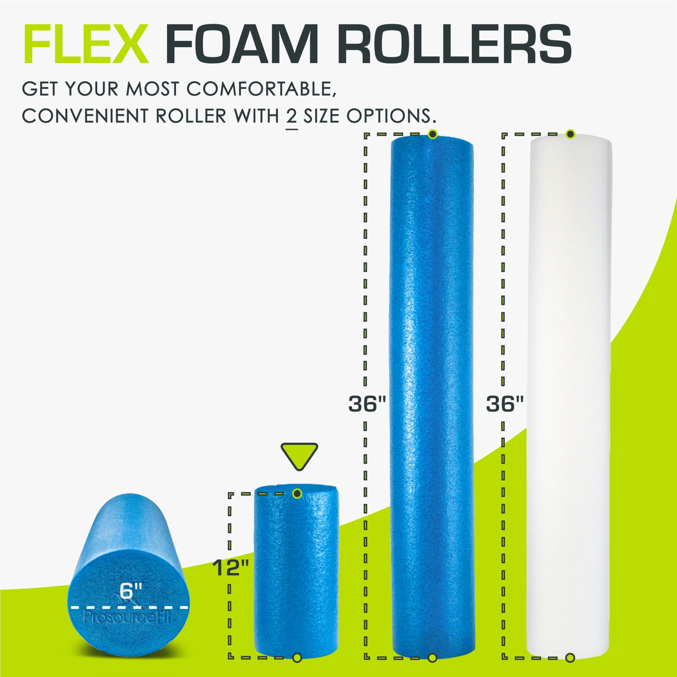 Rouleau En Mousse ProsourceFit – Foam Roller 12" & 36" + Demi-Rond Pour Massage, Yoga, Pilates & Équilibre