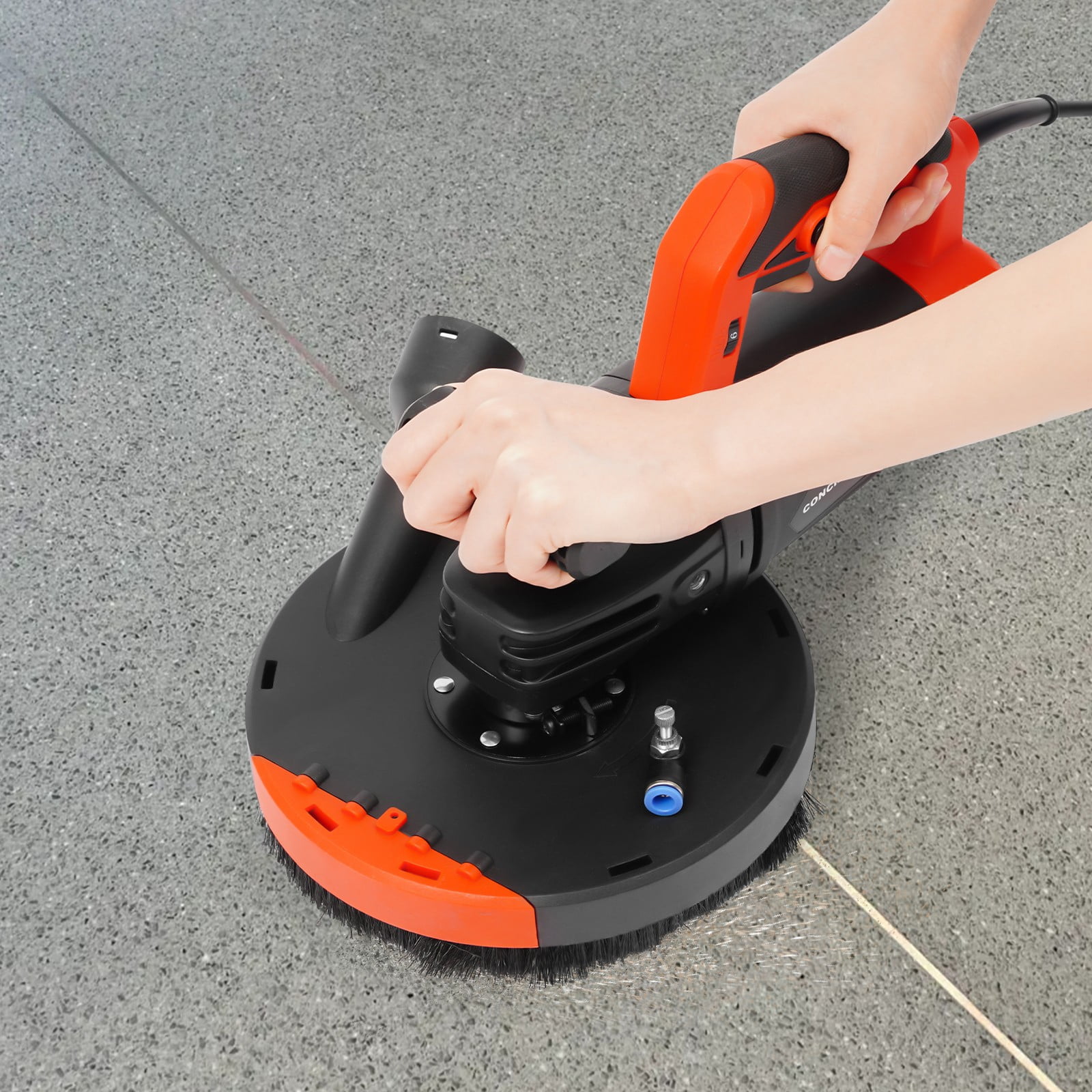 Concrete Surface Grinder, 7 inch - Angle Grinder Kit with Dust Extraction Shroud,2200W Pure Copper Motor 4800Rpm 6-Speed Adjustment for Grinding Cement Walls Floors Roofs Renovations