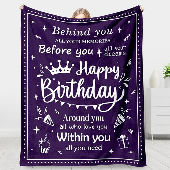 Happy Birthday Gifts Idea Blanket 45 Years Birthday Soft Throw Blankets, 45th Birthday Decorations Unique Presents for Women Men Mom Dad Friends Sister Aunt Daughter - Soft Washable