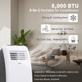 thumbnail image 2 of Shinco 8,000 BTU Grey Portable Air Conditioner - 3-in-1 Cool/Dehumidifier/Fan for Rooms Up to 350 sq.ft, Remote Control & 24H Timer, Compact AC Unit for Bedroom/Office, 2 of 10
