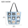 thumbnail image 5 of FORMRS Womens Canvas Tote Bag with Zipper Inner Pocket Shoulder Handbag, Cartoon Cute Cat, 5 of 7