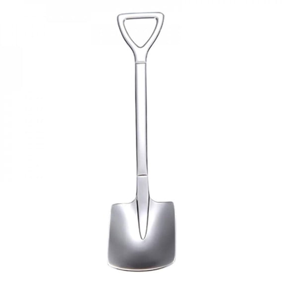 CUTELOVE Stainless Steel Shovel Spoon Ice Cream Dessert Square Shovel Spoons Silver Flat-Headed Utensils Home Kitchen Supplies