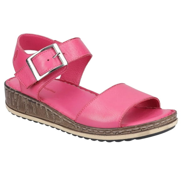 Hush Puppies Womens Ellie Leather Wedge Sandals