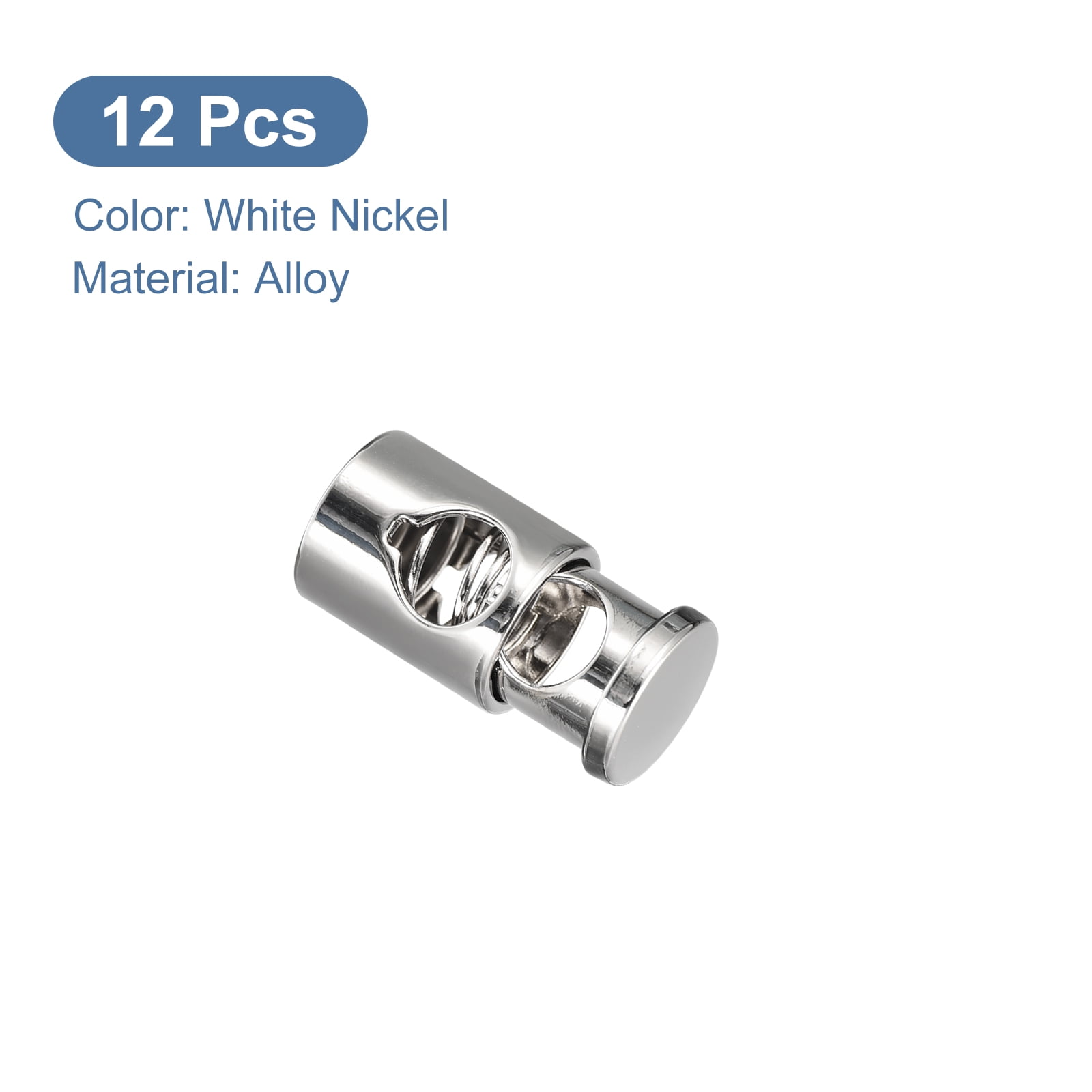 Unique Bargains Spring Stopper Fastener Slider Toggles White Nickel 6.5mm