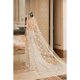 thumbnail image 2 of Velo nupcial principal vestido de novia perla tocado retro flor larga cola boda boda boda longitud 3,5 metros de ancho 1,5 metros color champán, 2 of 2
