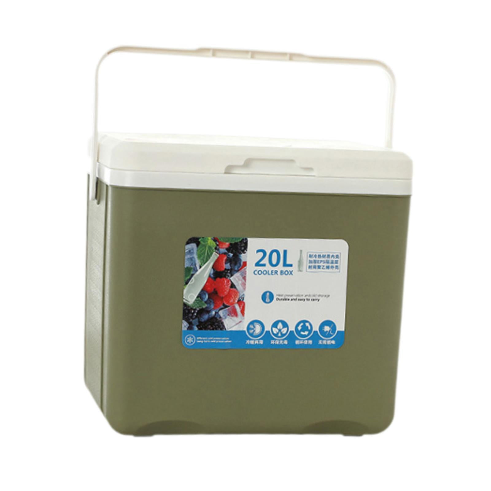 MAGIDEAL Box 20L with Heavy Duty Handle Ice Chest Small for Stall Beach Picnic Green