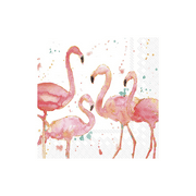 IHR Ideal Home Range Cocktail Napkins Disposable 3-Ply Paper Party Napkin Pack, 5" x 5", Flamingo Fever (Cream), 20-Count