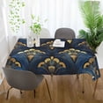 thumbnail image 3 of Yayeee Tablecloths 60" x 60" Rectangle Wrinkle Resistant Party Table Cover, Blue Art Pattern, 3 of 8