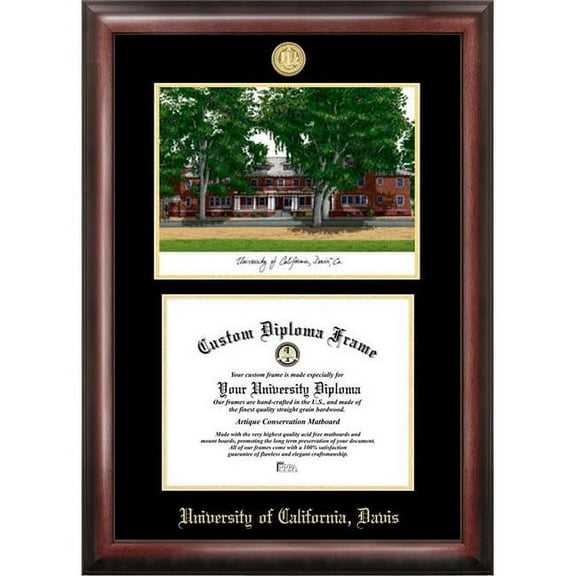 Campus Images CA942LGED-1711 11 x 17 in. University of California, Davis Gold Embossed Diploma Satin Mahogany Frame with Lithograph