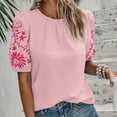 thumbnail image 7 of FAHXNVB Women's Boho Embroidered Tops Summer Short Sleeve Beach Vacation Shirts Casual Bohemian Loose Tunic Blouses 2025, 7 of 7