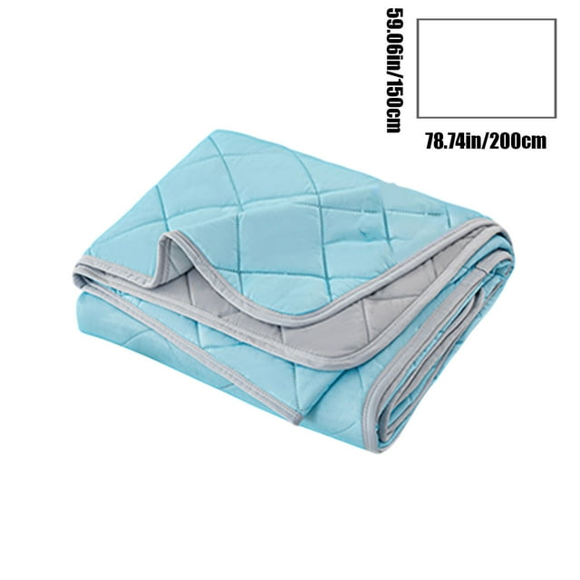 Grande Couette Rafraîchissante 79x59 Po en Soie Glacée Housse de Climatisation Lavable Couvre-Lit d'Été Régulation de Température Bleu