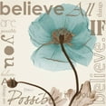 thumbnail image 2 of Koetsier, Albert 12x12 Gold Ornate Wood Framed with Double Matting Museum Art Print Titled - Believe - Blue Poppy, 2 of 4