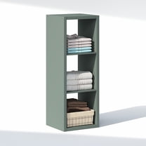 Furinno CUBIC 3-Cube Closet Organizer Open Shelf Extra Thick Frame Sage Green