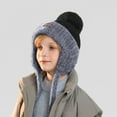 thumbnail image 2 of Splozh Toddler Winter Hat Baby Boy Winter Hat Childrens Comfortable and Fashionable Hat Boys Girls Thick Warm Windproof Knitted Hat Black,4-10 Years, 2 of 5