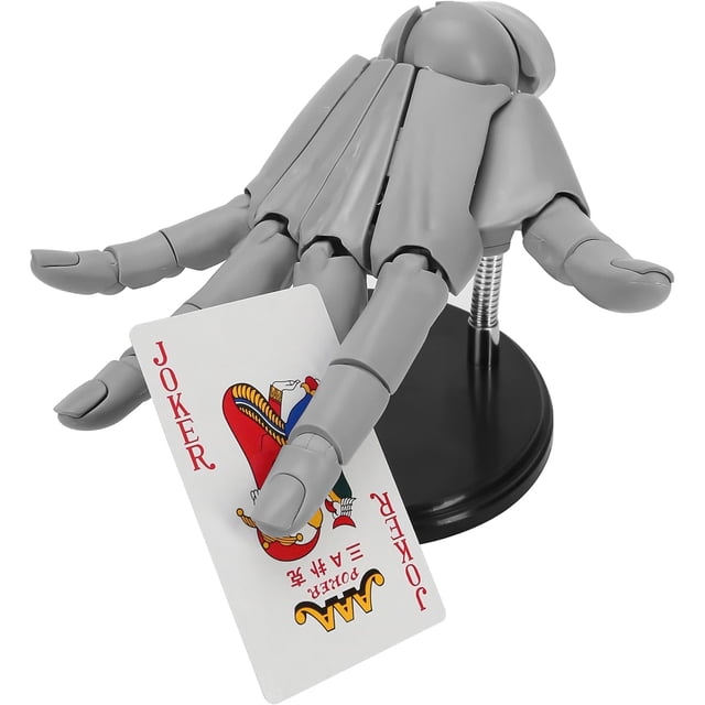 1:1 Right Hand Model for Drawing, Articulated Flexible Artist Manikin Figure with Adjustable Joints, PVC Poseable Sketching Tool, Moveable Mannequin for Artists, Painting, Displaying, Desk Decor, Gray
