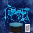 thumbnail image 1 of YSITIAN Music Night Light for Kids ,3D Rack Drum Set Illusion Lamp H1116-186, 1 of 7