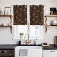thumbnail image 2 of Brown Floral Kitchen Curtains Window Panels, Vintage Spring Botanical Flowers Insulated Window Treatment Curtain, Grommet Curtains for Bedroom/Living Room/Bathroom, 2 Piece 27.5"Wx39"L, 2 of 8