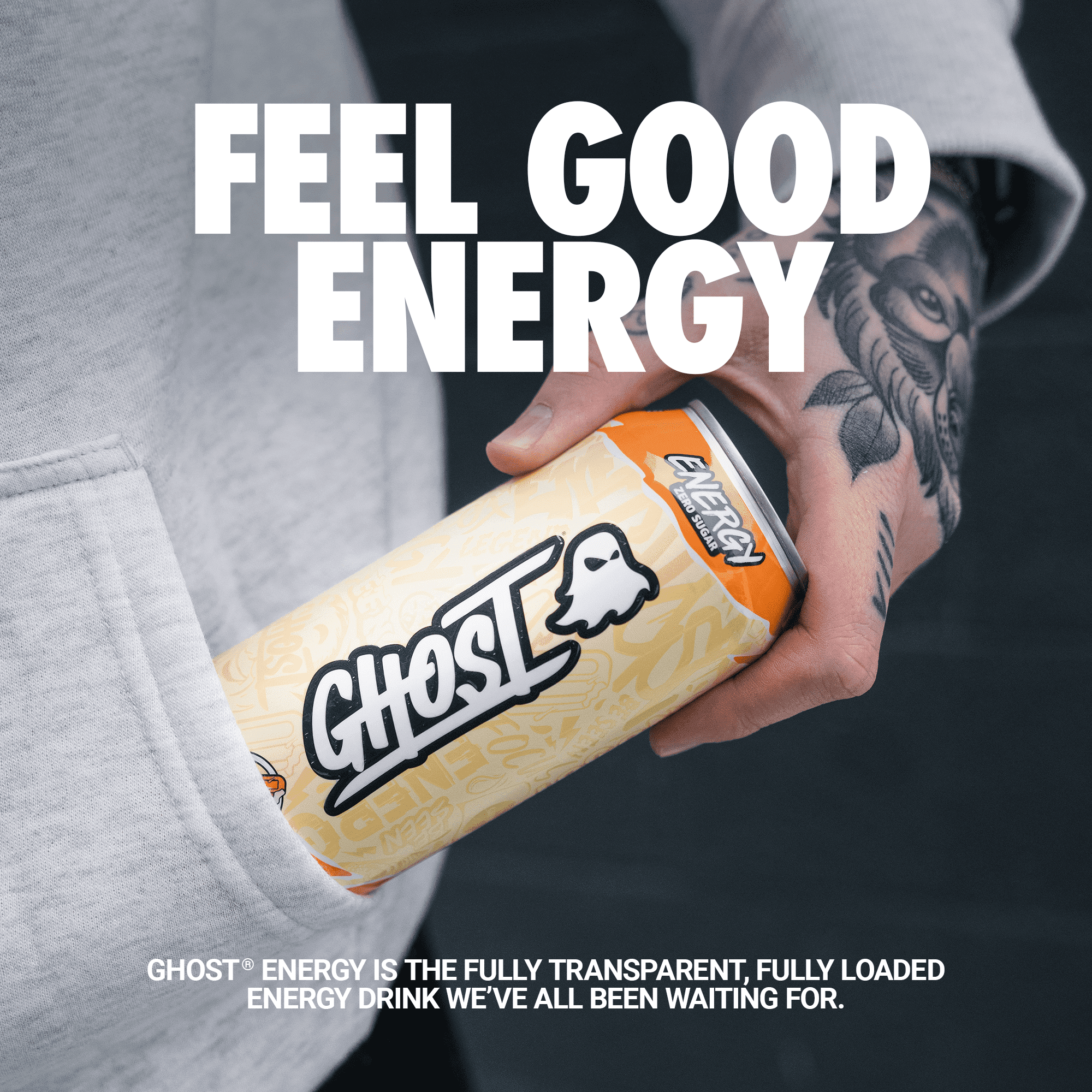 Orange Cream Energy Drink, Zero Sugars, 16 fl oz, 4 Pack Cans
