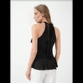 thumbnail image 4 of Camisola con Volantes y Cuello Halter para Mujer Negro L, 4 of 10