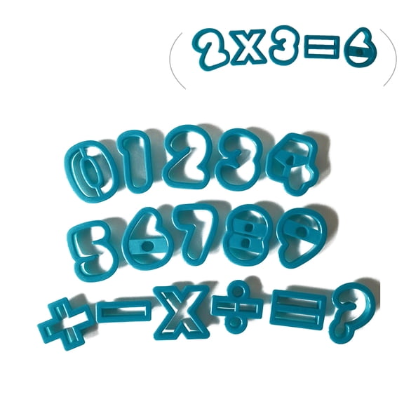 Mobutofu 16Pcs Blue Cookies Mold Number Baking Molds for DIY Kitchen Use Safe Toxic Free