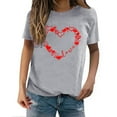 thumbnail image 2 of Women's Short Sleeve T-shirt Valentine'S Day Funny Print Casual T Shirt Printed Crew Neck Shirt Women'S Pullover T Shirt, Women's Short sleeve T, 2 of 8
