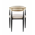thumbnail image 3 of Modern Stylish Dining Chairs Set of 6 Taupe Fabric Upholstered Seat Backrest Black Frame Luxury Dining Furniture, 3 of 7