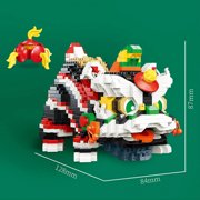 Chinese Style Lion Dance Micro Building Blocks Kids DIY Toys New Year Spring Festival Gifts Creative Desktop Decorations