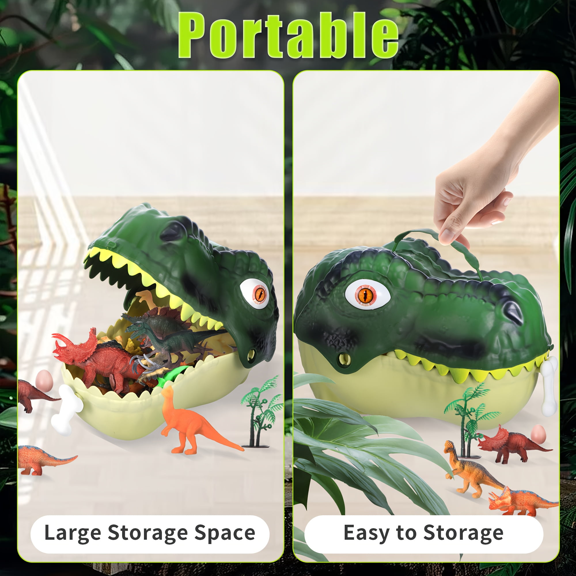 46pcs Dinosaur Toys Playset for Kids- 26Pack Realistic Jurassic Dinosaurs Figures with Eggs&Trees&Fence, Educational Play Figure Playset for, Create a Simulation Dinosaur World, Gift for Boys