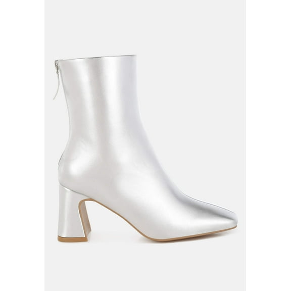 Simba Square Toe Metallic Ankle Boots