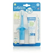 Angle View: Dr. Brown's Infant-to-Toddler Toothbrush Set, 1.4 Ounce, Blue