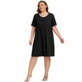 Cueply Women's Plus Size Nightgown Short Sleeve Sleepshirt Crewneck Nightshirt Nightdress 1X4X