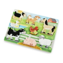 Melissa & Doug Wooden 8-Piece Farm Animals Chunky Puzzle