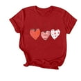 thumbnail image 2 of WREESH Women's Tshirts Graphic Tees Valentine's Day Heart Printed Short Sleeve Shirts for 2025 Summer Casual Tops Red, 2 of 4