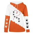 thumbnail image 4 of Jinhomg Fall Lightweight Comfy Sweatshirts for Women Cute Dog Paw Print Drawstring Hoodies Casual Comfy Long Sleeve Pullover Tops with Pocket Summer Saving Orange XXXL, 4 of 5