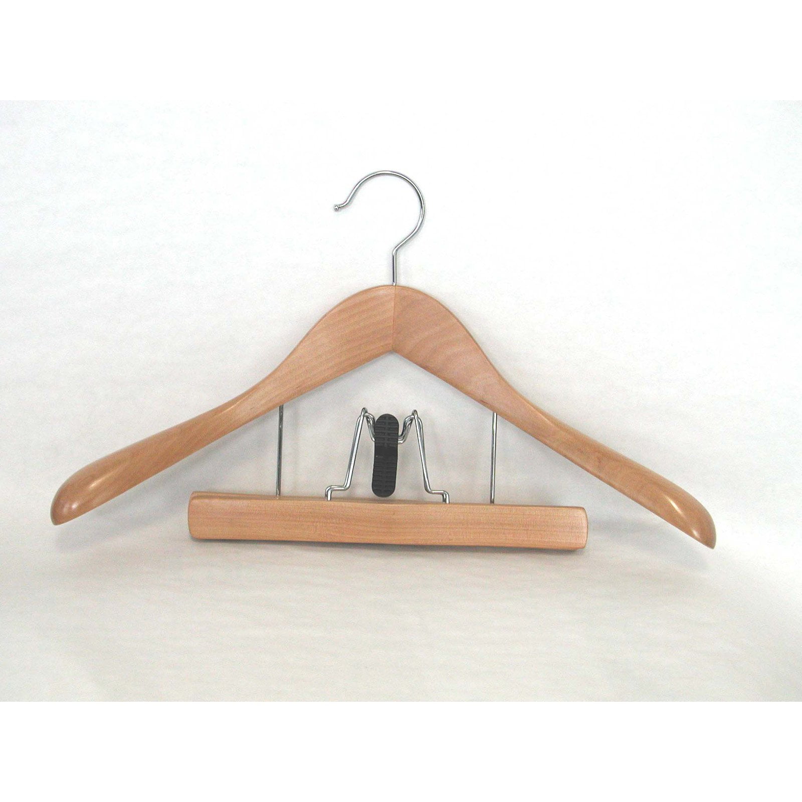 Euro Walnut Wood Suit Hanger with Pant Clamp