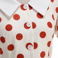 thumbnail image 6 of Blmnix Women Dress Vintage Dress Tent Polka Dot Dress Under Dress Cocktail-Length Short Sleeve Collared Yellow Adjustable Waist Womens Dresses Casual,M, 6 of 8