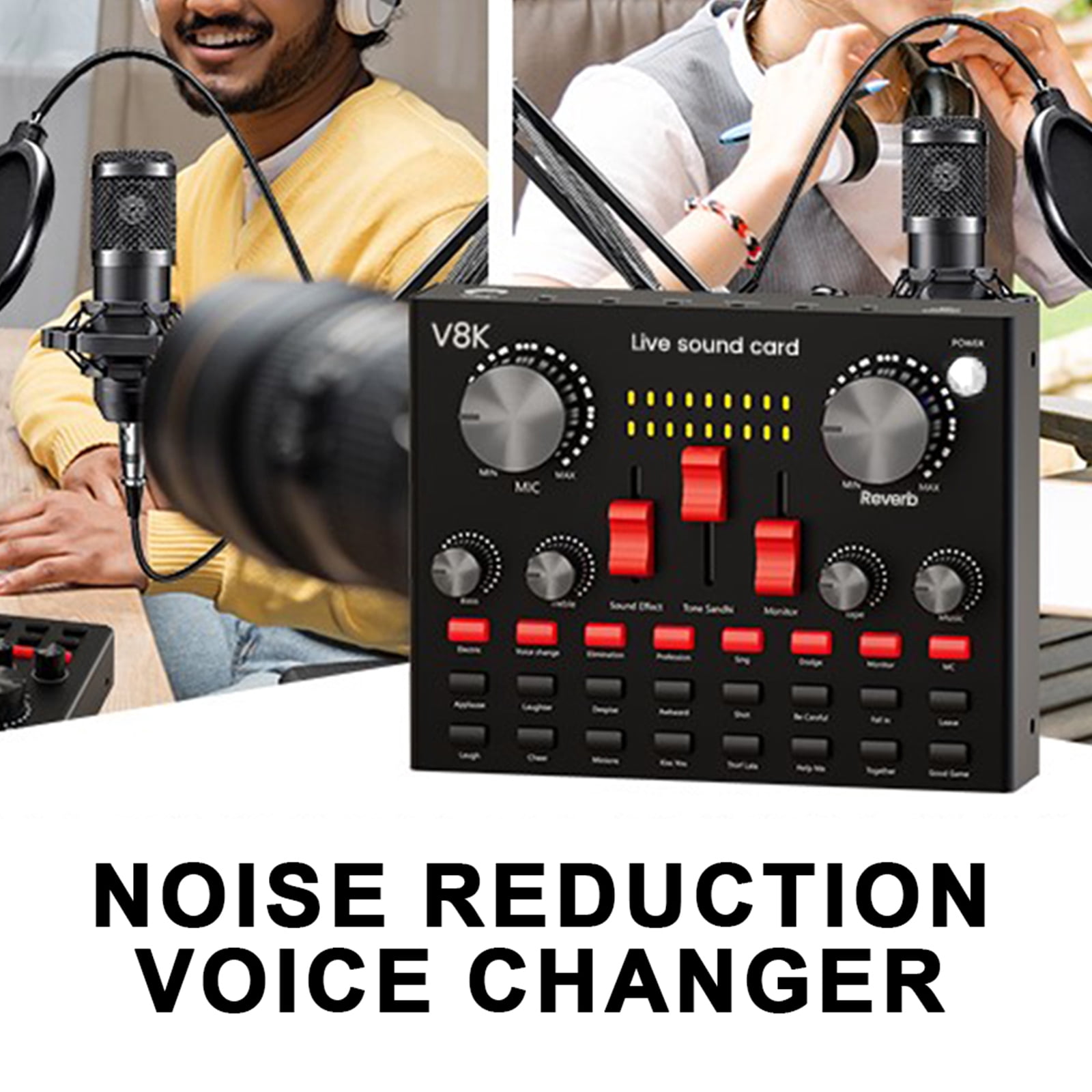 golytefs All-in-one Recording Studio Package Audio Mixer Hanging Condenser Microphone Kit