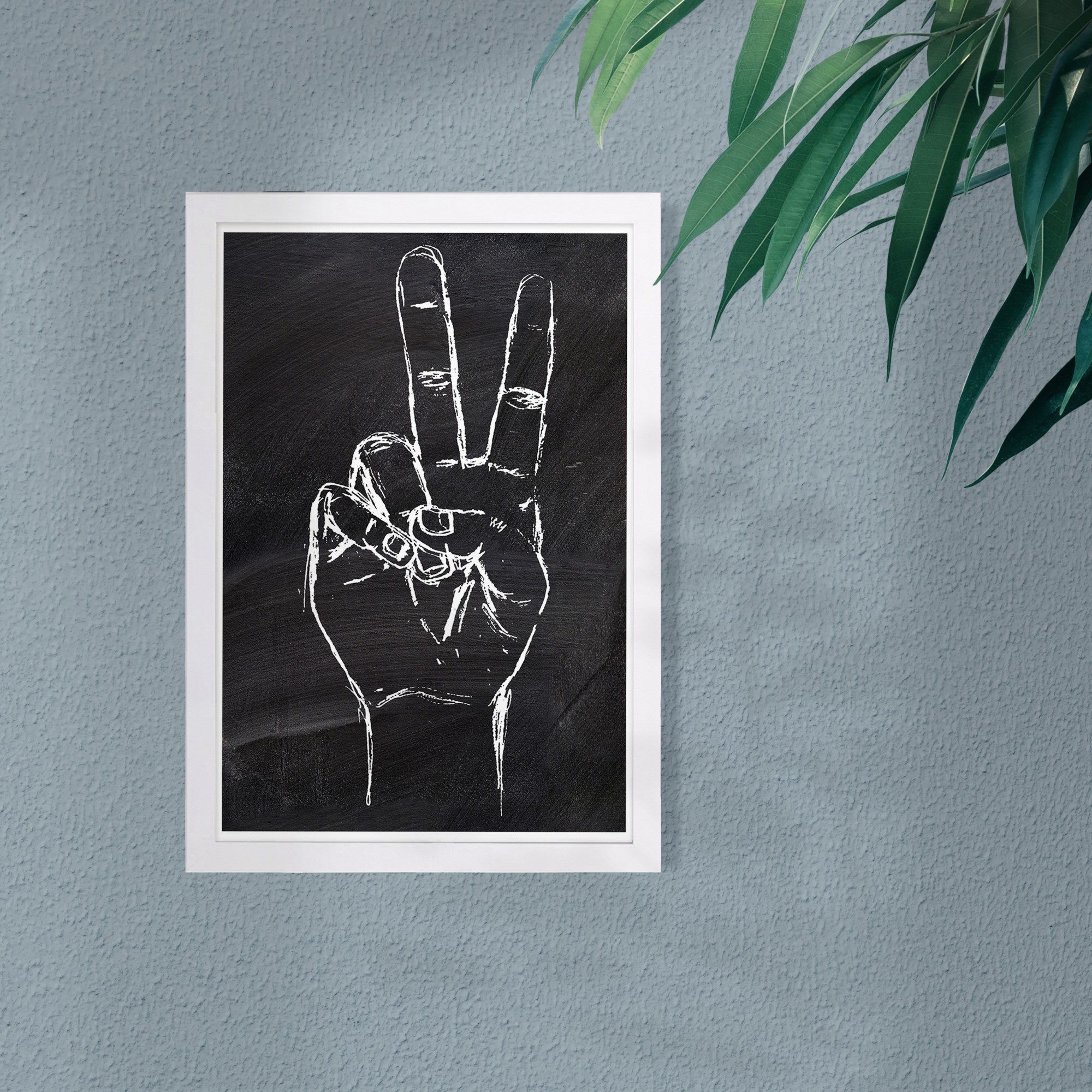 Wynwood Studio 'Peace Out' Symbols and Objects Framed Wall Art Print - Black, White
