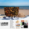 thumbnail image 3 of Yiaed Orange Lightning Print Large Capacity Beach Travel Bag - Waterproof Zipper Vacation Tote for Sandproof Storage, and Camping, 3 of 5