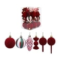 thumbnail image 2 of Kbndieu Red Velvet Christmas Balls Ornaments, 30Pcs Flocked Shatterproof Christmas Tree Balls Bulk for Christmas Tree Decorations, Xmas Decorative Hanging Ornaments for Home Holiday Decor, 2 of 9