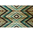 thumbnail image 3 of Marmont Hill - "Blue Green Vortex x " Painting Art Print On Natural Pine Wood, 45.0" x 1.5", 3 of 5