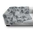 thumbnail image 2 of Grey Soft Flannel Fleece Throw Blanket, Different Kind of Nostalgic Gentle Horses on Calligraphic Vintage Styled Background, Cozy Plush for Indoor and Outdoor Use, 50" x 70", Grey White, by Ambesonne, 2 of 5