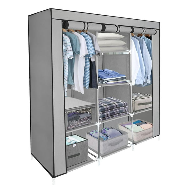 Closet Ropero Armable 3 Puertas Organizador Portatil gris 1