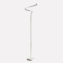 Modern Floor Lamp - Angled S-Curve Design - Matte White Finish - Living Room Lighting