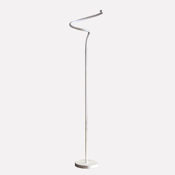 Modern Floor Lamp - Angled S-Curve Design - Matte White Finish - Living Room Lighting